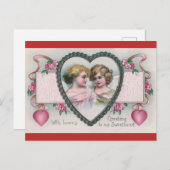 Vintag Valentine Gruß Postkarte (Vorne/Hinten)
