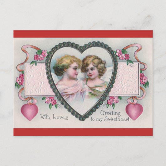 Vintag Valentine Gruß Postkarte (Vorderseite)