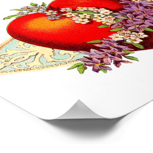 Vintag Valentine Hearts Poster (Ecke)