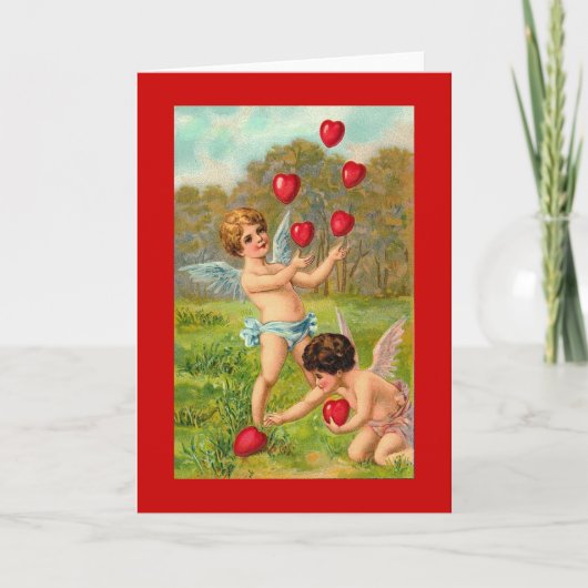 Vintag Valentine Juggler Feiertagskarte (Vorderseite)