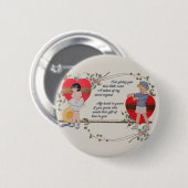 Vintag Valentine Kinder Niedliche Farbenfrohe Kuns Button (Vorne & Hinten)