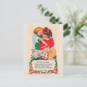 Vintag Valentine Kiss Feiertagspostkarte (Stehend Vorderseite)