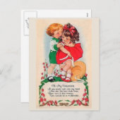 Vintag Valentine Kiss Feiertagspostkarte (Vorne/Hinten)