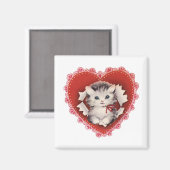 Vintag Valentine Kitty Magnet (Vorderseite/Rückseite)