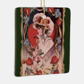 Vintag Valentine Lady Keramikornament (Rechts)
