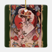 Vintag Valentine Lady Keramikornament (Rückseite)