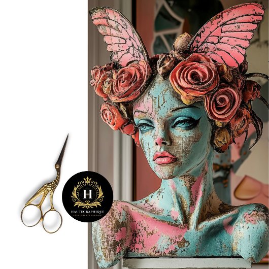 Vintag Valentine Paris Gargoyle Decoupage Seidenpapier