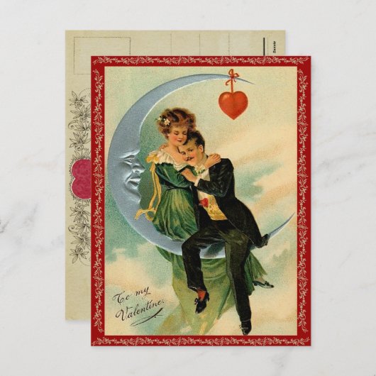 Vintag Valentine Postkarte (Vorne/Hinten)