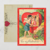 Vintag Valentine Postkarte (Vorne/Hinten)