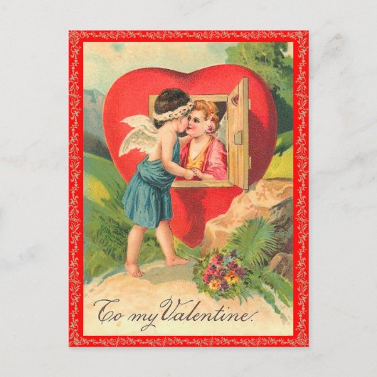 Vintag Valentine Postkarte (Vorderseite)