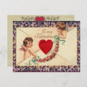 Vintag Valentine Postkarte (Vorne/Hinten)