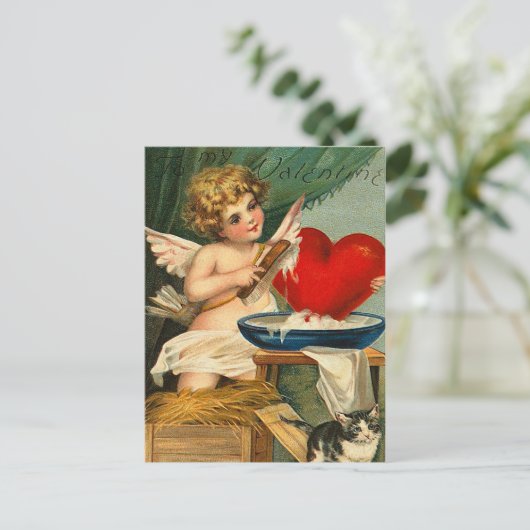 Vintag Valentine Postkarte (Stehend Vorderseite)