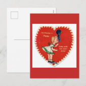Vintag Valentine Postkarte (Vorne/Hinten)
