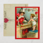 Vintag Valentine Postkarte (Vorne/Hinten)