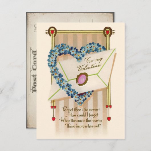 Vintag Valentine Postkarte (Vorne/Hinten)