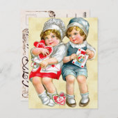 Vintag Valentine Postkarte (Vorne/Hinten)