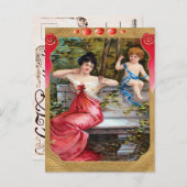 Vintag Valentine Postkarte (Vorne/Hinten)