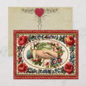 Vintag Valentine Postkarte (Vorne/Hinten)