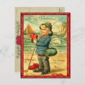 Vintag Valentine Postkarte (Vorne/Hinten)