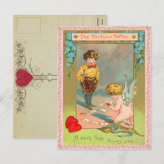 Vintag Valentine Postkarte (Vorne/Hinten)