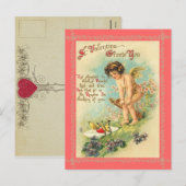 Vintag Valentine Postkarte (Vorne/Hinten)