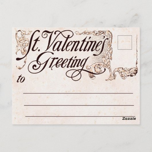 Vintag Valentine Postkarte (Rückseite)