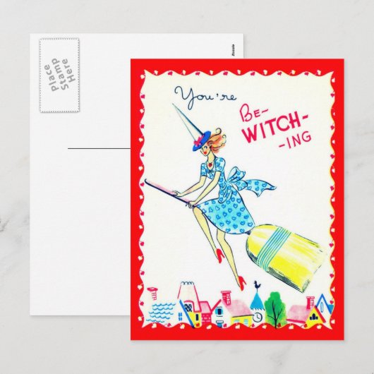 Vintag Valentine Postkarte (Vorne/Hinten)