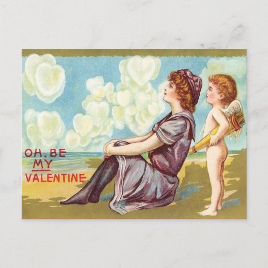 Vintag Valentine Postkarte (Vorderseite)