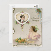 Vintag Valentine Postkarte (Vorne/Hinten)