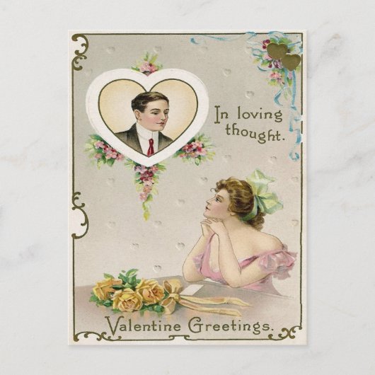 Vintag Valentine Postkarte (Vorderseite)