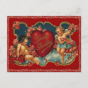 Vintag Valentine Postkarte