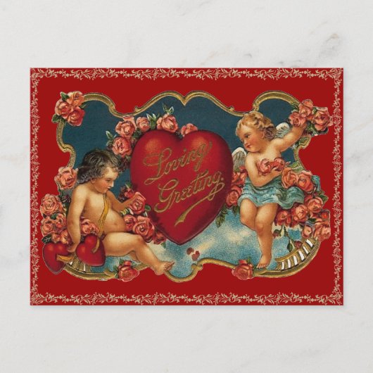 Vintag Valentine Postkarte (Vorderseite)