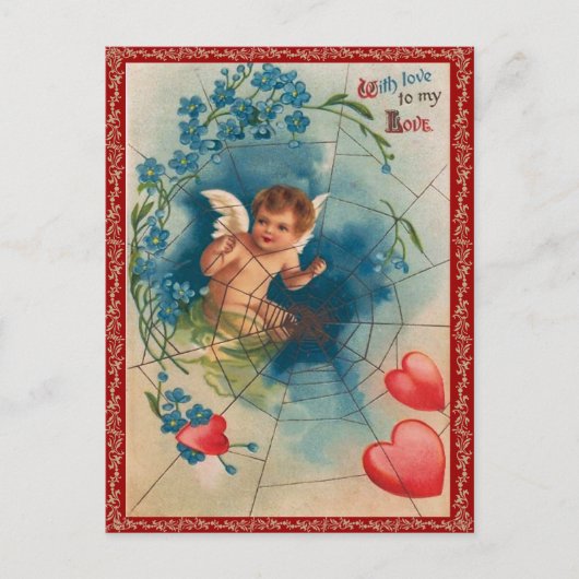 Vintag Valentine Postkarte (Vorderseite)