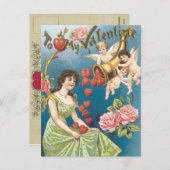Vintag Valentine Postkarte (Vorne/Hinten)