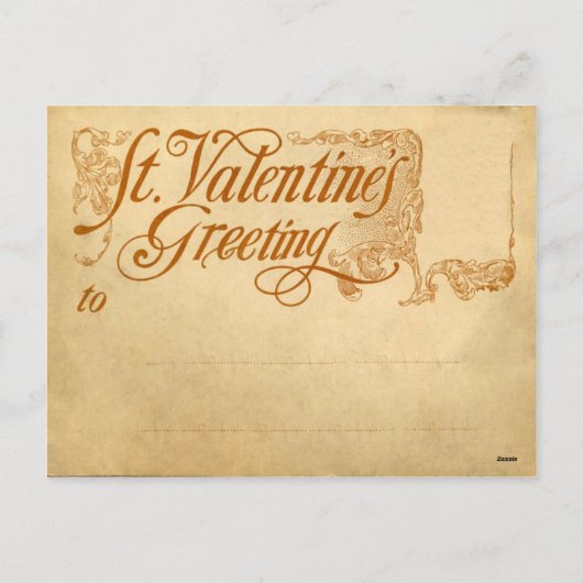 Vintag Valentine Postkarte (Rückseite)