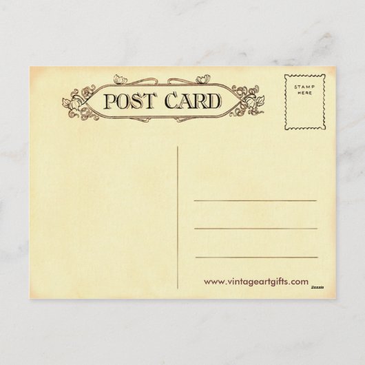 Vintag Valentine Postkarte (Rückseite)