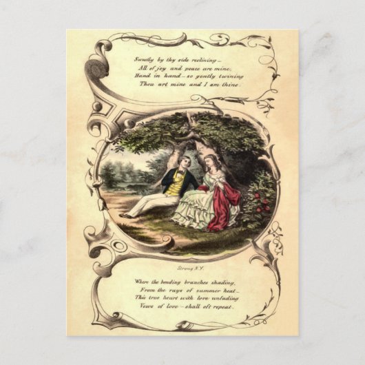 Vintag Valentine Postkarte (Vorderseite)