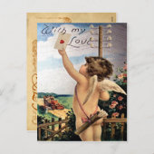 Vintag Valentine Postkarte (Vorne/Hinten)