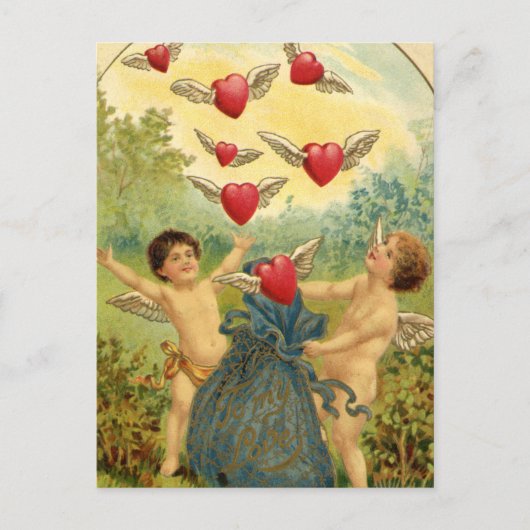 Vintag Valentine Postkarte (Vorderseite)