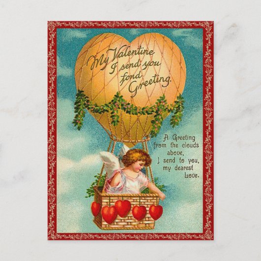 Vintag Valentine Postkarte (Vorderseite)