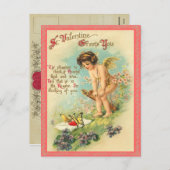 Vintag Valentine Postkarte (Vorne/Hinten)