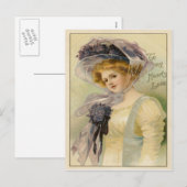 Vintag Valentine Postkarte (Vorne/Hinten)