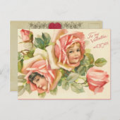 Vintag Valentine Postkarte (Vorne/Hinten)