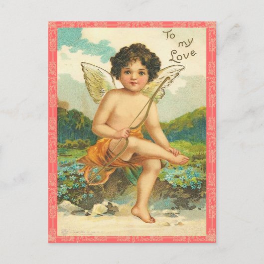 Vintag Valentine Postkarte (Vorderseite)