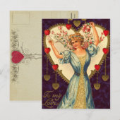 Vintag Valentine Postkarte (Vorne/Hinten)
