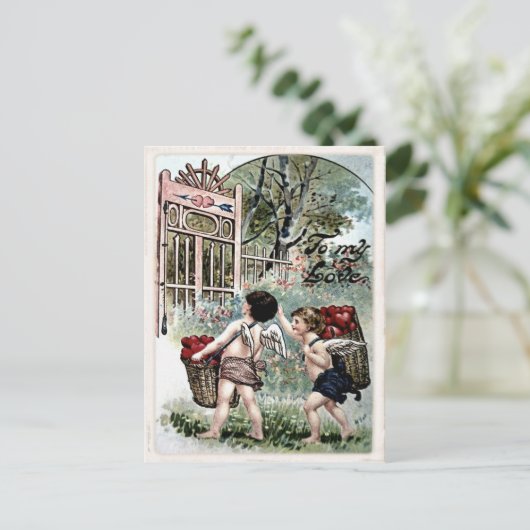 Vintag Valentine Postkarte (Stehend Vorderseite)