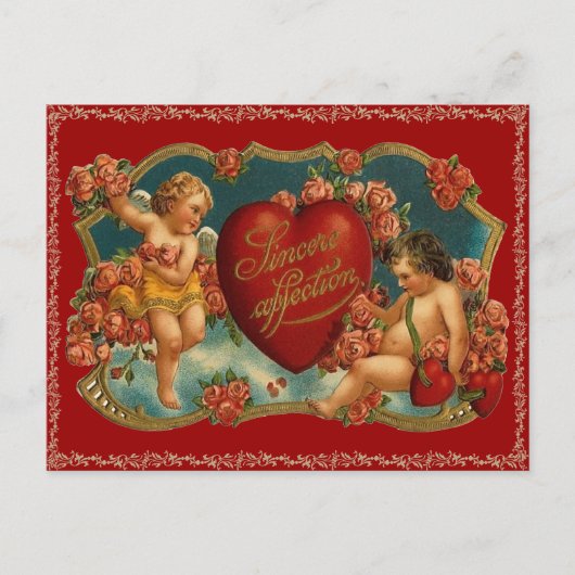 Vintag Valentine Postkarte (Vorderseite)