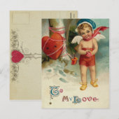 Vintag Valentine Postkarte (Vorne/Hinten)