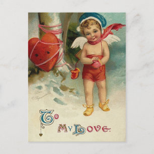 Vintag Valentine Postkarte