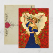 Vintag Valentine Postkarte (Vorne/Hinten)